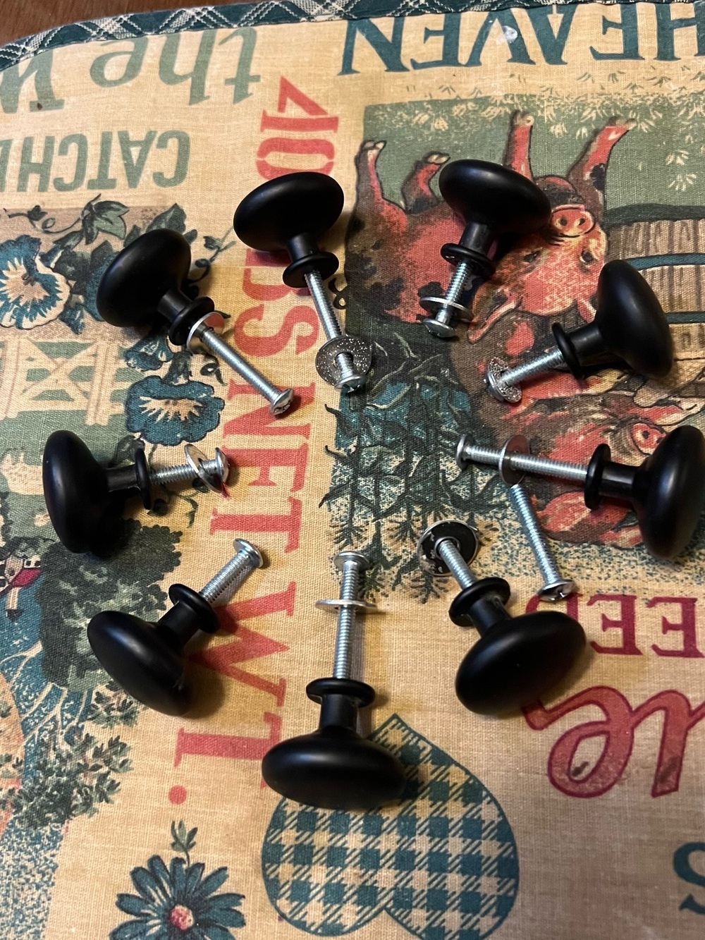 Black Cabinet Drawer Knobs - Pack of 10
